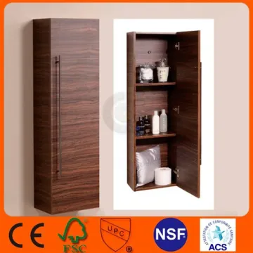 White Walnut Wall Mounted side Storage Unit Cabinet