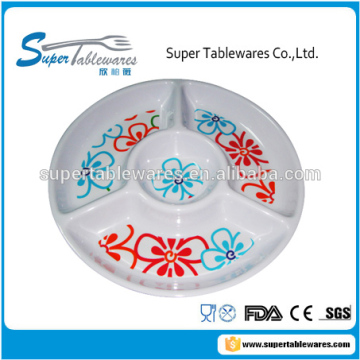 melamine tray with 4 compartments for fruit and nuts