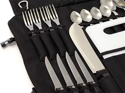 Hiking BBQ 24pcs set Camp Kitchen Cutlery Set