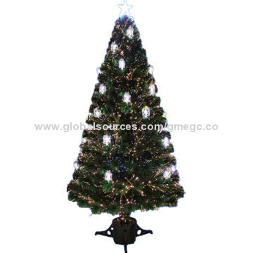 White Fiber-optic Christmas Tree, Lights with Top Star
