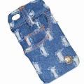 Cassa del telefono di denim per iPhone 4G, PC Phone Cover