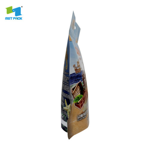 beg kraft kertas ziplock makanan haiwan peliharaan kompos yang boleh ditutup semula dengan penghalang tinggi