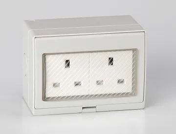 IP55 Weatherproof Waterproof Garden Outdoor Twin Double 2 Gang socket for UK HONGKONG SINGAPORE