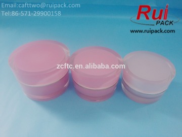 Cute pink pyramid round acrylic cosmetic jars / containers / cans in 5/15/30/50g, top grade facial cream bottle packaging