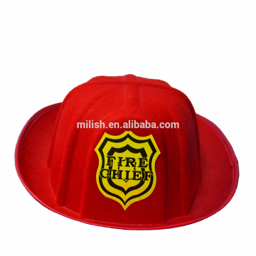 MH-2038 Party Novelty funny red felt fire chief helmet hat