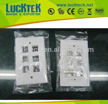 6 Ports USA type Plastic decorative RJ45 coupler wall plate