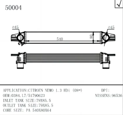 CITROEN NEMO 1.3 HDi Intercooler OEM 51790623