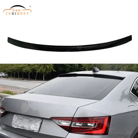 ABS Plastic M4 Style Rear Roof Spoiler Glossy Black for Skoda Superb 2016-2017