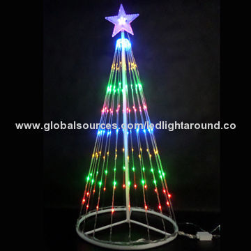 4ft Christmas Tree Light with LED Digital Top Star, 9-function Flashing, 24V AC/DC Adapter, UL/SAA