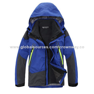 Men's Water-resistant Jacket with Adjustable Zip Off Hood