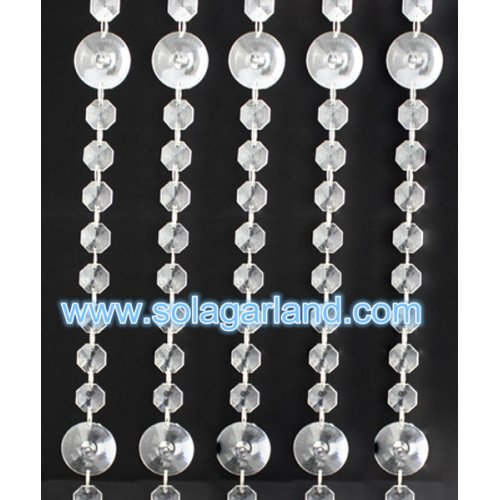 Acrylic Crystal Bead Strand Curtain With Silver Ring Outdoor Christmas Party Decorations