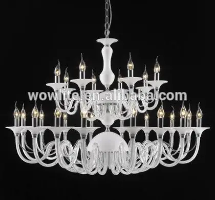Modern crystal chandelier lamp w/white glass D1416-16WH