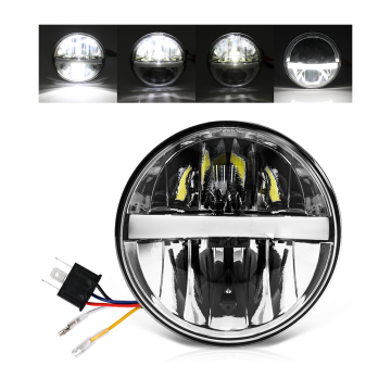 5.75 Inch High Low Beam DRL Driving Light 12V LED Headlight for Motorcycle - Factory Supplier