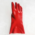 Red PVC Full Dip Gauntlet Open Cuff 11 inch