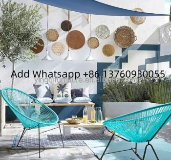 Rattan Outdoor Furniture Set for Balcony, Patio, Restaurant, and Garden - 4 Chairs and Tables