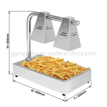 Commercial Hotel Kitchen Equipment Stainless Steel Infrared Food Warmer 2 Light Heat Lamp
