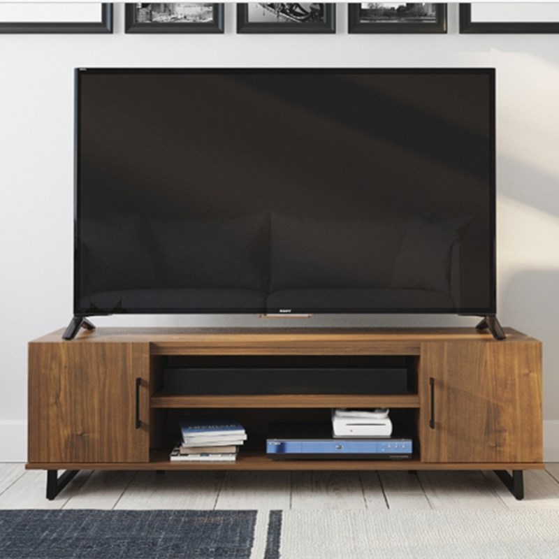 Einfacher Holz -TV -Stand mit Lagerung