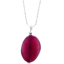 Natural Gemstone Agate Necklace with Silver Chain