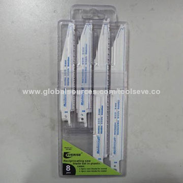 8-piece reciprocating saw blades set in blow box