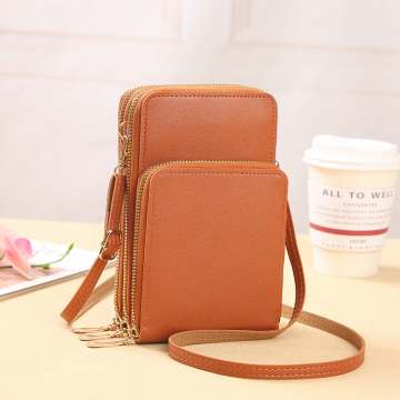Custom PU Leather Multipocket Shoulder Bag for Ladies