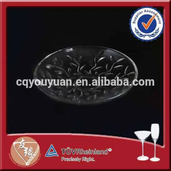Personalised large round clear glass plates wholesale