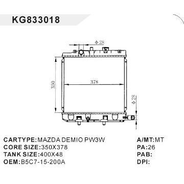 auto radiator car:MAZDA DEMIO PW3W OEM:B5C7-15-200A