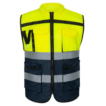 high visibility roadway reflective safety vest with pockets