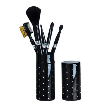 Rhinestone Decorated Aluminium 5 PCS Makeup Brush Set