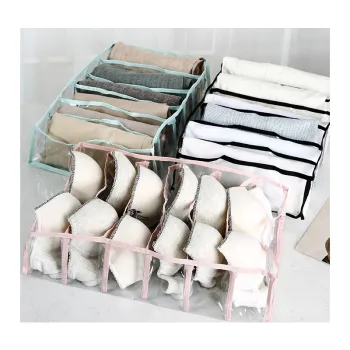 PVC Foldable Clothes Storage Box - Large Plastic Closet Organizer for Underwear and Bras