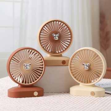Electroplated Bear Desktop Rechargeable Fan