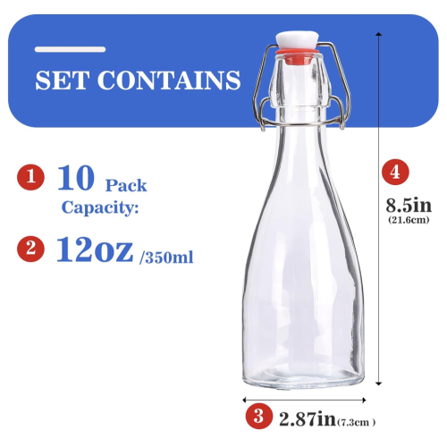 Garrafas de cerveja premium 10 de vidro com focas herméticas
