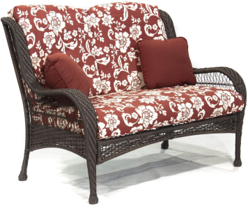 Double sofa chair woven with rattan