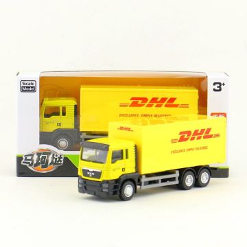1/64 Scale DHL Van Toy: A Pull-Back Mini Diecast Alloy Car Model Perfect for Gifts