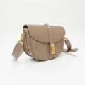 Fashion Saddle Leather Diagonal Light Khaki Ladies Bag