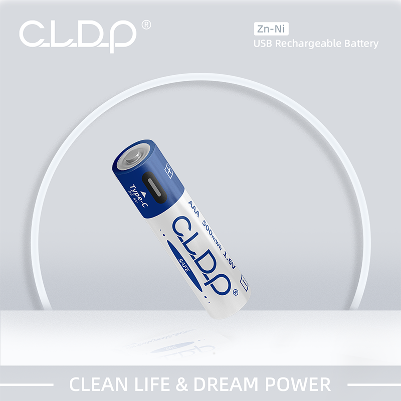 4pack CLDP 1.6V 500mWh Zn-Ni USB AAA rechargeable battery