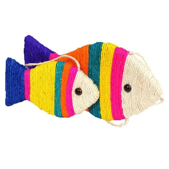 Hot sale fish design cheep sisal hemp fish toys