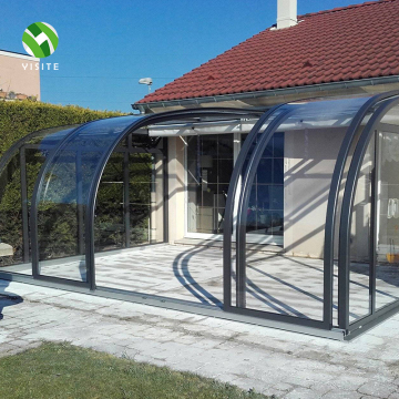 Retractable Glass Skylight with Electric Sliding Push-Pull Design for Sunrooms