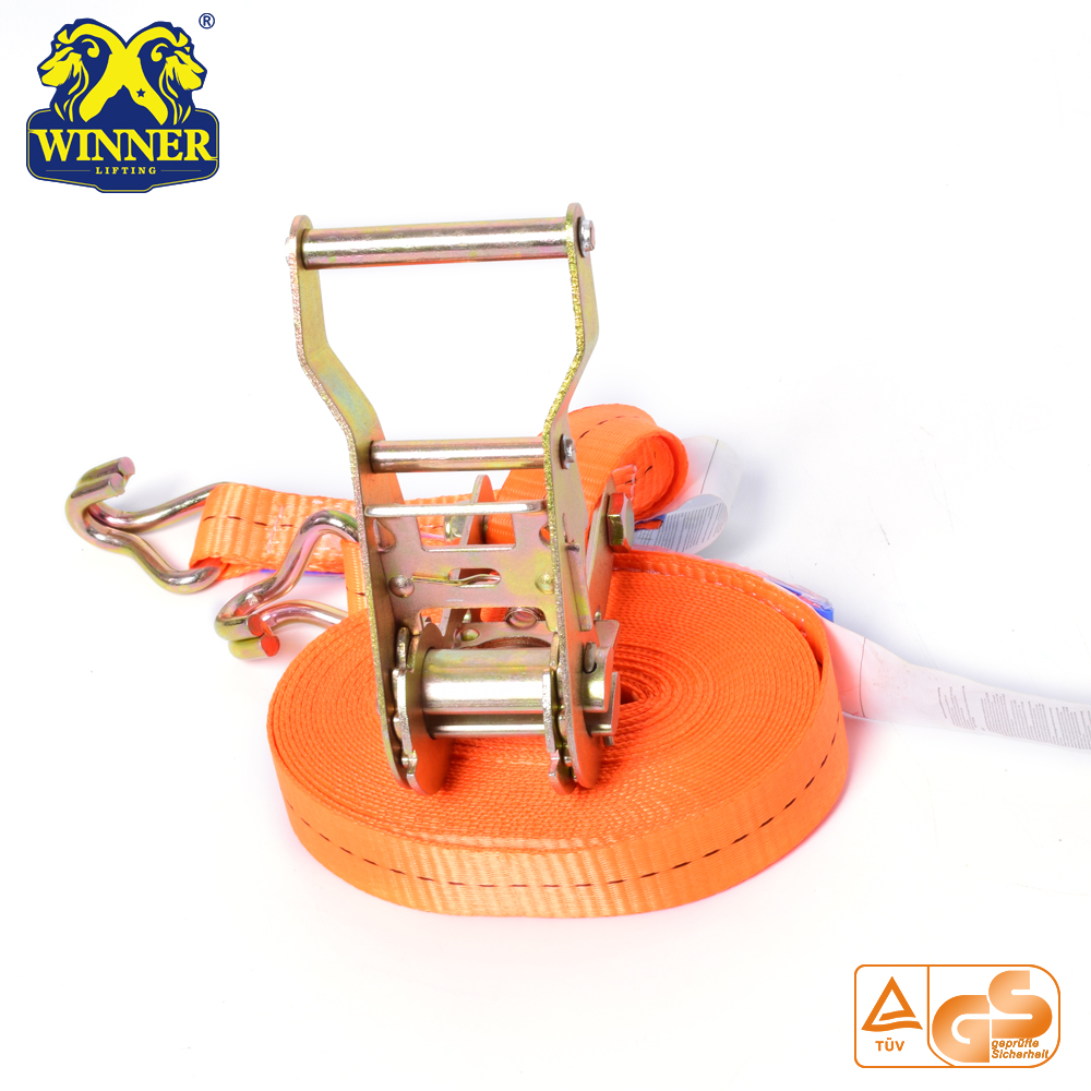 Ratchet Tie Down Straps And Cargo Lashing Belt With Hooks