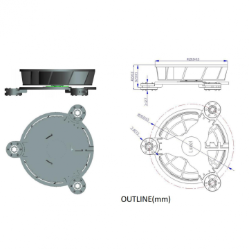 120x120x38mm plastic koelkastventilator