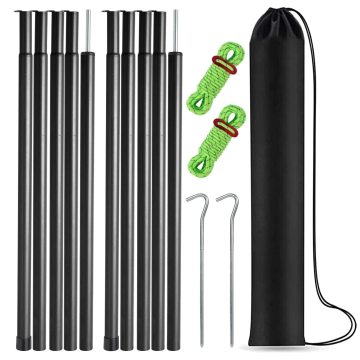 Wholesale Custom Adjustable Tarp Tent Poles - Steel Rods & Telescoping Sets for Camping