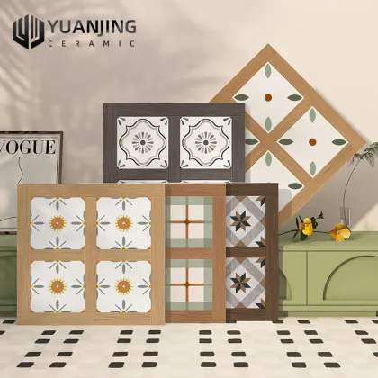 Foshan 600x600 American Retro Wood Grain Mosaic Tiles