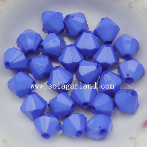 Lucite 4mm-20mm Acrylic Bicone Faceted Beads with Solid Opaque Color