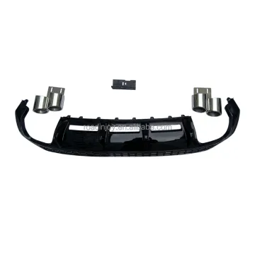 2021-2022 Audi A3 Black Rear Diffuser with Exhaust Tips - Car Accessories S3