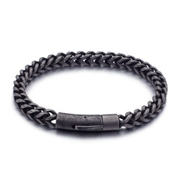 Bracciale Hip Hop in acciaio inossidabile placcato nero