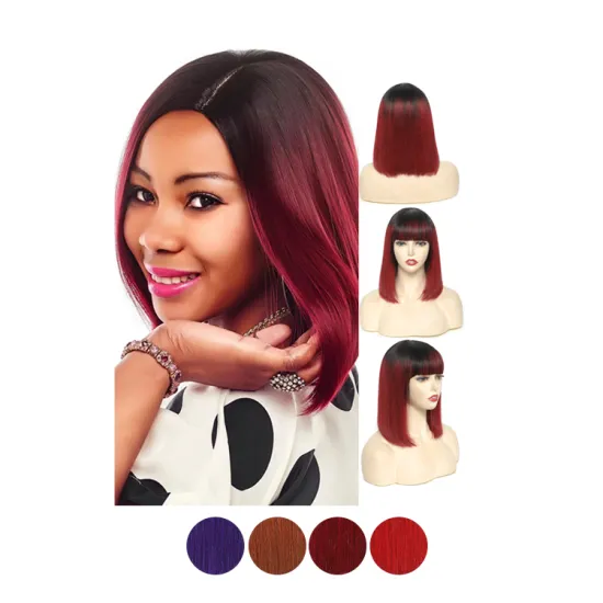 T1BBurg Vendor Wholesale Brazilian Virgin Hair Ombre Color  Wine Red Burgundy Short Bob Human Hair Wigs for Black Women