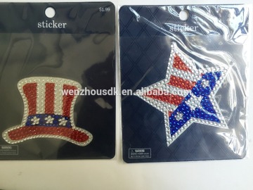 Diamond crystal stickers/rhinestone sticker for United States National Day