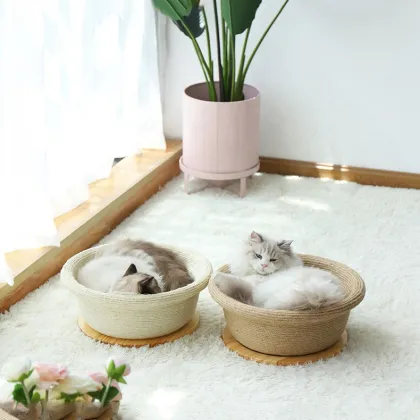 Wooden Cat Tree with Sisal Scratch Board and Nest Bed for Pets