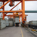 Coal terminal trucks loaded for distribution