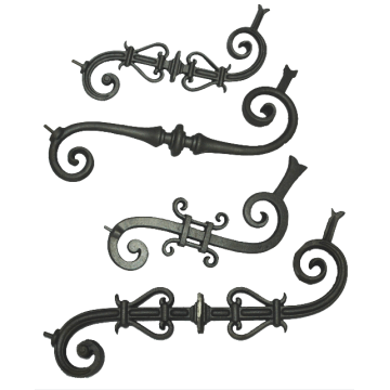 Ornamental wrought iron stair railing baluster