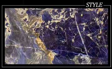 Big blue sodalite slab with white veins